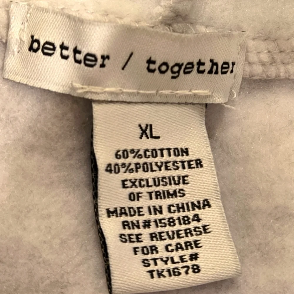 better / together Designed in New York Zip Up Hoodie Women XL Love & Hearts - Picture 5 of 15